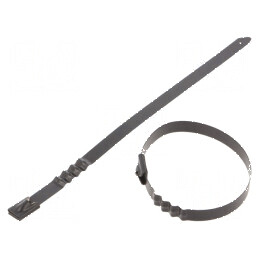 Colier de strângere negru ondulat L: 200mm W: 7,9mm 1112N | Electronic-mag.ro | Componente Electronice