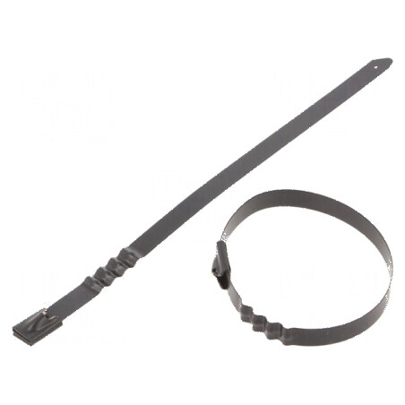 Colier de strângere negru ondulat L: 200mm W: 7,9mm 1112N | Electronic-mag.ro | Componente Electronice