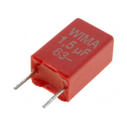 Condensator poliester 1,5uF 40VAC 63VDC 5mm ±10% THT - Componentă electronică de calitate profesională | Electronic-mag.ro | Componente Electronice