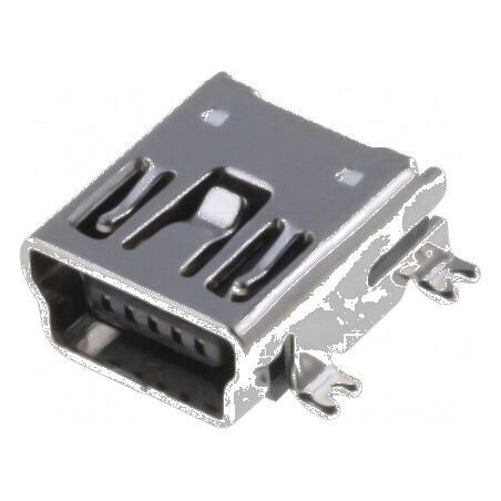 Conector USB B Mini Soclu SMT Orizontal USB 2.0 Aurit - Componente Electronice de Înaltă Calitate | Electronic-mag.ro | Componente Electronice