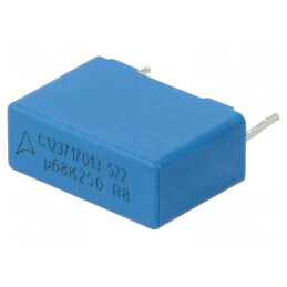 Condensator poliester 0,68µF 160VAC 250VDC 15mm ±10% THT pentru aplicații electrice | Electronic-mag.ro | Componente Electronice