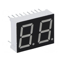 Afișaj LED cu 7 segmente, 14,22mm, 0,56", Număr car: 2, Roșie, Catod | Electronic-mag.ro | Componente Electronice
