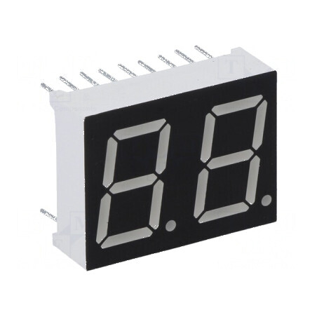 Afișaj LED cu 7 segmente, 14,22mm, 0,56", Număr car: 2, Roșie, Catod | Electronic-mag.ro | Componente Electronice