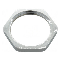 Piuliță PG16 din alamă nichelată, grosime 3mm, cheie 26mm, filet PG | Electronic-mag.ro | Componente Electronice