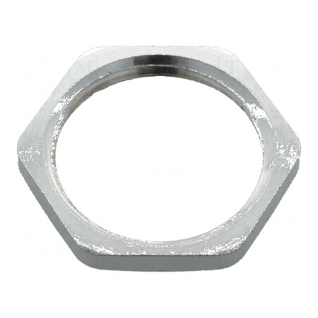 Piuliță PG16 din alamă nichelată, grosime 3mm, cheie 26mm, filet PG | Electronic-mag.ro | Componente Electronice