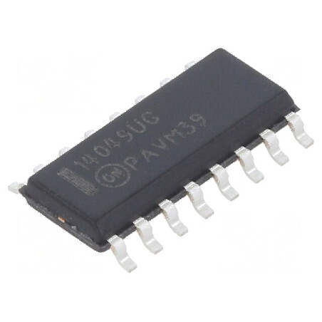 Buffer digital IC, inversor SMD SO16, 6 canale, 3÷18VDC, temperatură de operare -55÷125°C | Electronic-mag.ro | Componente Electronice