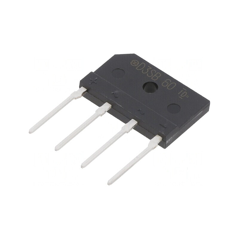 Punte redresoare monofazată Urmax 600V, 4A If, 120A Ifsm, tip plată | Electronic-mag.ro | Componente Electronice