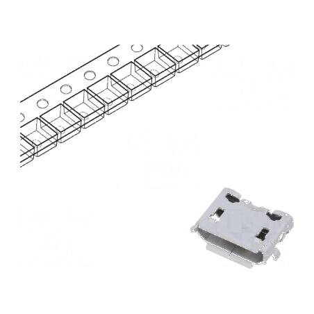 Conector USB B Micro Soclu ZX pentru PCB SMT, PIN 5, USB 2.0 – Componente Electronice | Electronic-mag.ro | Componente Electronice