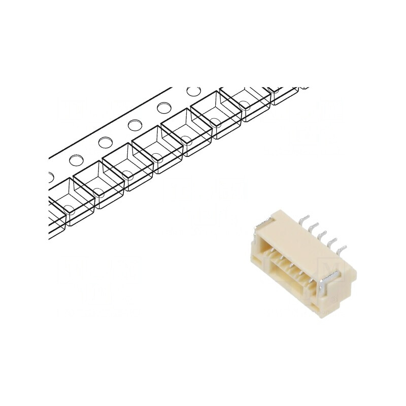Conector cablu-placă soclu tată GH 1,25mm PIN 5 SMT 50V 1A - Componentă electronică de înaltă calitate | Electronic-mag.ro | Componente Electronice