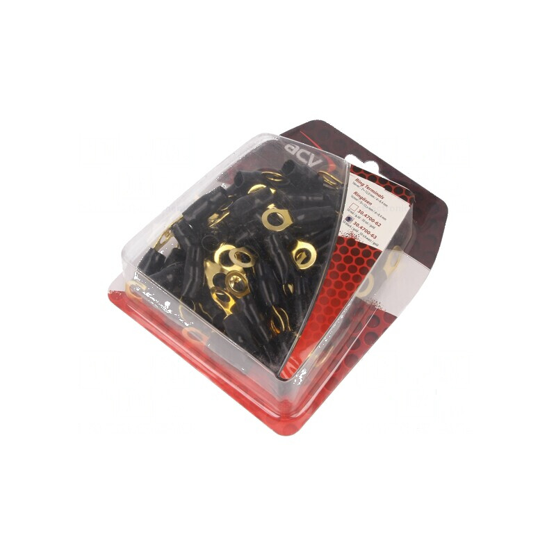 Terminal inelar M8 16mm² cu aurire, izolație neagră | Electronic-mag.ro | Componente Electronice