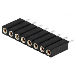 Conector şiruri pini soclu mamă 8 contacte întoarse THT - Compatibilitate în circuite electronice | Electronic-mag.ro | Componente Electronice