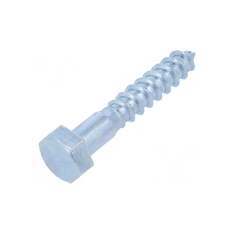 Șurub pentru lemn 12x70 mm cu cap hexagonal, oțel zincat, BN 968 | Electronic-mag.ro | Componente Electronice