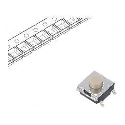 Microîntrerupător TACT SPST-NO 0,05A/24VDC SMT, Pozitie 2, Fara Contact | Electronic-mag.ro | Componente Electronice