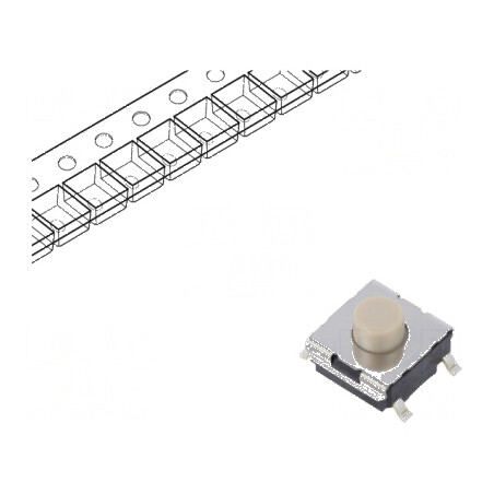 Microîntrerupător TACT SPST-NO 0,05A/24VDC SMT, Pozitie 2, Fara Contact | Electronic-mag.ro | Componente Electronice