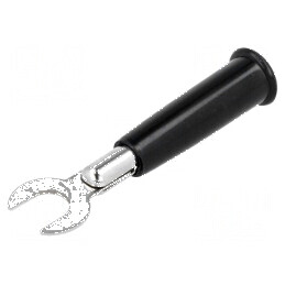 Conector tip furcă 60VDC negru 6mm pentru conexiune lipită | Electronic-mag.ro | Componente Electronice