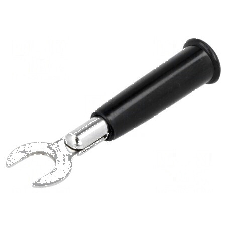 Conector tip furcă 60VDC negru 6mm pentru conexiune lipită | Electronic-mag.ro | Componente Electronice