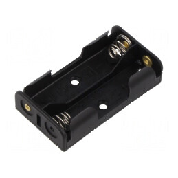 Suport pentru baterii AA/R6 cu 2 urechi pentru lipire, negru | Electronic-mag.ro | Componente Electronice