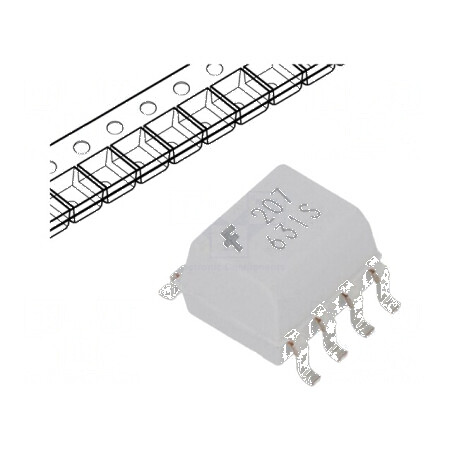 Optocuplor SMD cu 1 Canal, Ieșire Tranzistori 2,5kV, SO8 | Electronic-mag.ro | Componente Electronice