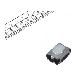 Microîntrerupător TACT SPST 0,02A/15VDC SMT - Pozitie 2, fără 2,5mm | Electronic-mag.ro | Componente Electronice