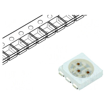 LED SMD 5060 PLCC6 Roșie 2180-3000mcd 5x5x1.5mm 120° 60mA - Lumină de Înaltă Intensitate pentru Proiecte de Iluminat | Electronic-mag.ro | Componente Electronice