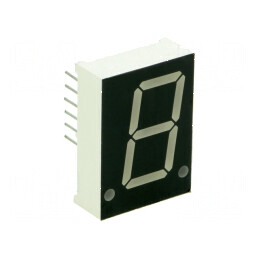 Afișaj LED cu 7 segmente, 20,4mm, 0,8 Nr.car: 1, Roșie, Intensitate 3,2÷4mcd | Electronic-mag.ro | Componente Electronice