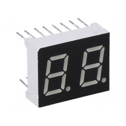 Afișaj LED cu 7 segmente, 10,16mm, 0,4, Nr. car: 2, Roșie, 6,5mcd | Electronic-mag.ro | Componente Electronice
