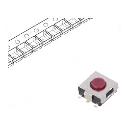 Microîntrerupător TACT SPST 0,05A/12VDC SMT 2,4N 3,1mm - Comutator Compact pentru Aplicații Electronice | Electronic-mag.ro | Componente Electronice