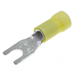 Furcă M4,5 pentru cabluri 3÷6mm², crimpat, izolată, galbenă, cositorită | Electronic-mag.ro | Componente Electronice