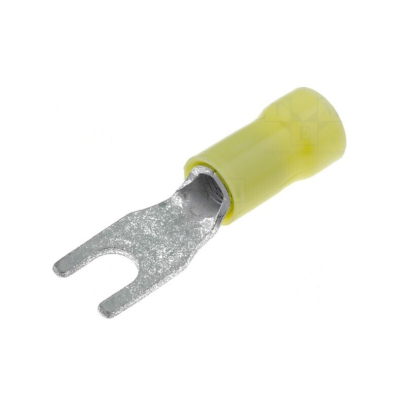 Furcă M4,5 pentru cabluri 3÷6mm², crimpat, izolată, galbenă, cositorită | Electronic-mag.ro | Componente Electronice