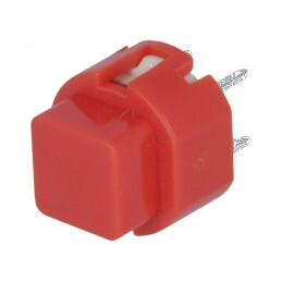 Comutator Tastatură Poz: 2 SPST-NO 0,01A/35VDC Roșie THT 1,3N - Comutator Electric de Calitate Superioară | Electronic-mag.ro | Componente Electronice