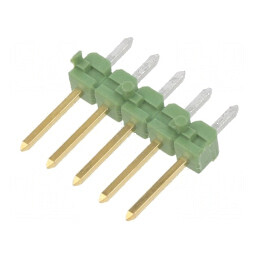 Conector AMPMODU MOD II pentru şiruri pini, tată, 5 pini THT | Electronic-mag.ro | Componente Electronice