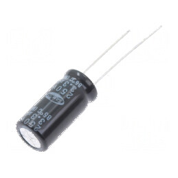 Condensator electrolitic bipolar THT 3,3uF 250VDC, dimensiuni Ø10x20mm | Electronic-mag.ro | Componente Electronice