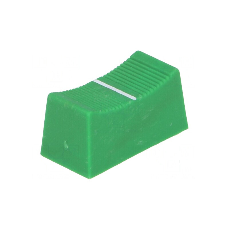 Buton rotativ glisor verde 23x11x11mm, lățime glisor 4mm - Accesorii pentru controlul dispozitivelor electrice | Electronic-mag.ro | Componente Electronice