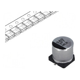 Condensator Electrolitic Low ESR SMD 560uF 35VDC Ø10x10,2mm - Componentă Electronică de Înaltă Performanță | Electronic-mag.ro | Componente Electronice