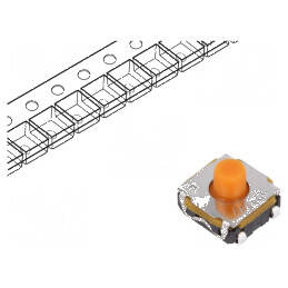 Microîntrerupător TACT SPST-NO 0,05A/32VDC SMT, Pozitie 2, Fara Contacte | Electronic-mag.ro | Componente Electronice