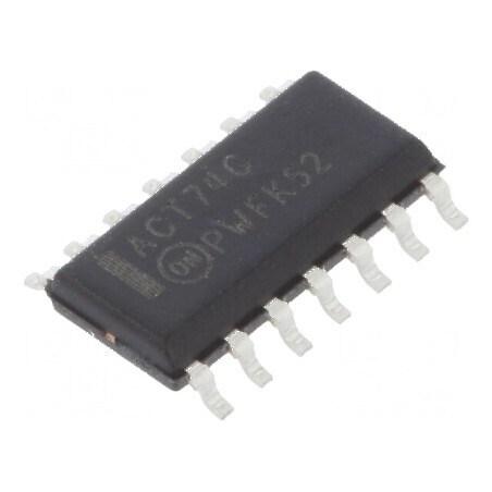 IC digital flip-flop D cu 2 canale, SMD SO14, 5V 74ACT74 | Electronic-mag.ro | Componente Electronice