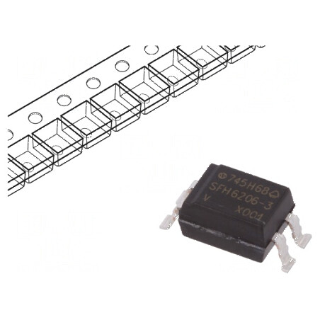 Optocuplor SMD cu 1 Canal, 1 Iesire, Tranzistori, Izolatie 5,3kV, Tensiune Colector-Emetator 70V | Electronic-mag.ro | Componente Electronice