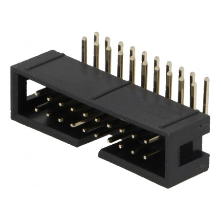 Conector IDC Soclu Tată PIN 20 cu Unghi de 90° THT Aurit 2,54mm - Componentă Electronică Professionala | Electronic-mag.ro | Componente Electronice