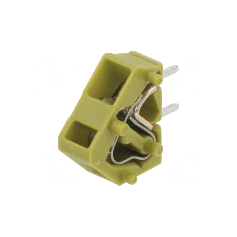 Regletă de conexiuni pentru PCB în unghi de 45°, 5mm, 1 piste, 24A | Electronic-mag.ro | Componente Electronice