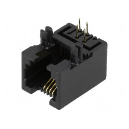 Conector RJ11 Soclu Aurit 4 PIN, 6P4C, Profil Jos - Accesoriu de Rețea Profesional | Electronic-mag.ro | Componente Electronice