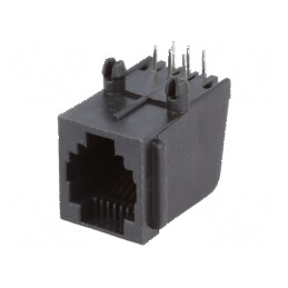 Conector RJ12 Soclu 6 PIN Aurit 6P6C THT pentru Conexiuni Electrice | Electronic-mag.ro | Componente Electronice