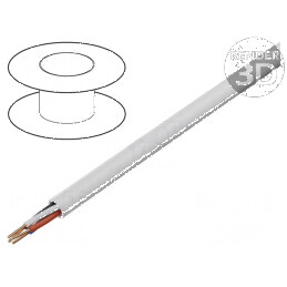 Cablu YTDY 4x0,5mm Rotund cu Sârmă din Cupru și Îmbrăcăminte din PVC Alb - Øfir 0,5mm | Electronic-mag.ro | Componente Electronice
