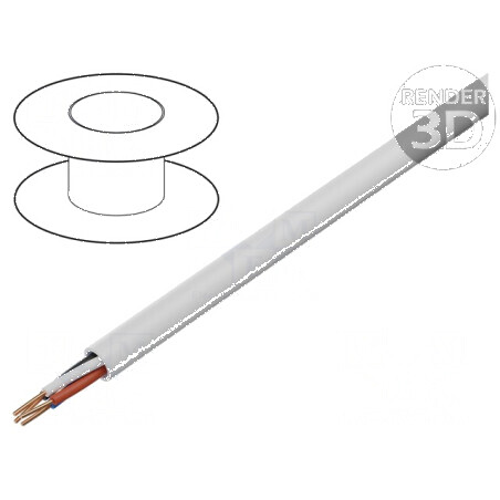 Cablu YTDY 4x0,5mm Rotund cu Sârmă din Cupru și Îmbrăcăminte din PVC Alb - Øfir 0,5mm | Electronic-mag.ro | Componente Electronice