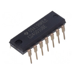 Circuit integrat digital NOR, 4 intrări, 2 ieșiri, CMOS THT, PDIP14, alimentare 3÷18VDC, temperatură de operare -55÷125°C | Electronic-mag.ro | Componente Electronice
