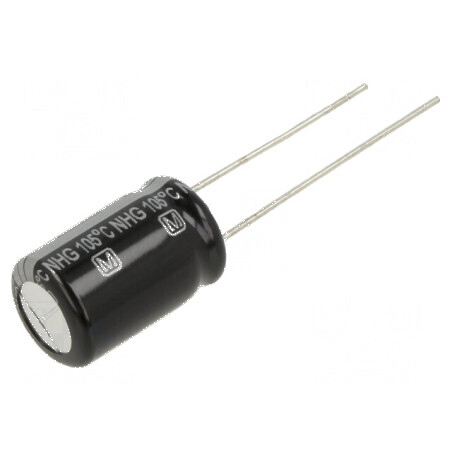 Condensator Electrolitic THT 220uF 63VDC Ø10x16mm cu Raster de 5mm - Componentă Electronică de Calitate | Electronic-mag.ro | Componente Electronice