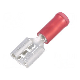 Terminal plat 6,3mm 0,8mm mamă pentru cablu 0,3-1,5mm² - crimpat | Electronic-mag.ro | Componente Electronice