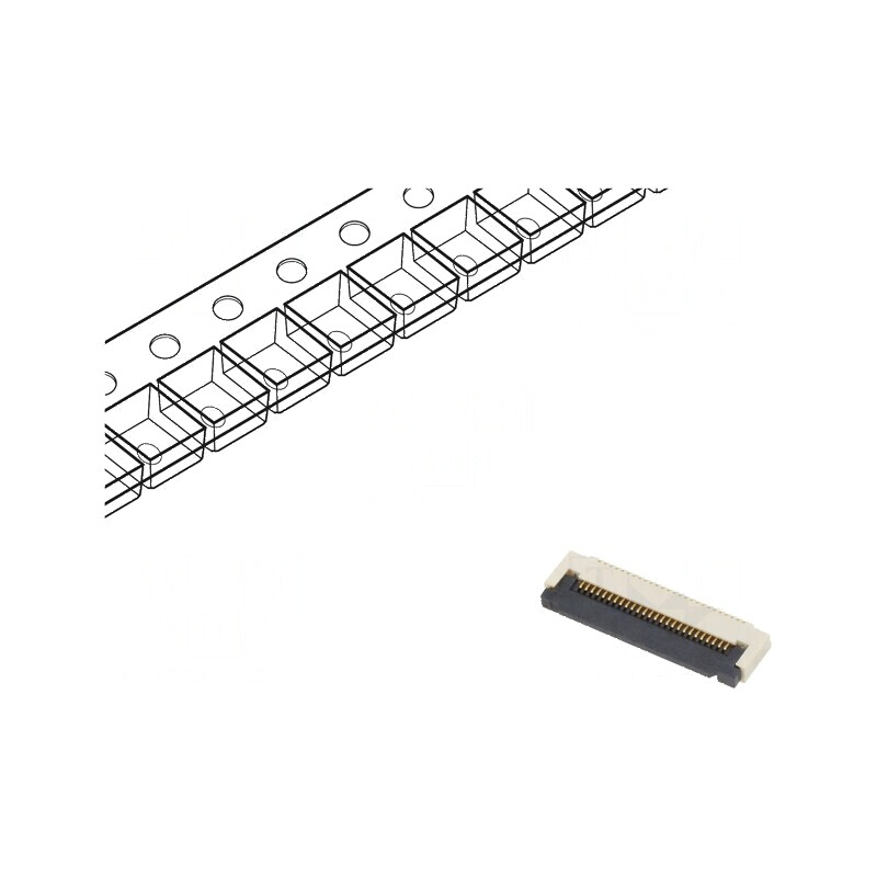 Conector FFC/FPC Orizontal PIN 26 ZIF SMT 50V 0,4A -25° până la 85°C | Electronic-mag.ro | Componente Electronice Conector FFC/FPC Orizontal PIN 26 ZIF SMT 50V 0,4A -25° până la 85°C | Electronic-mag.ro | Componente Electronice
