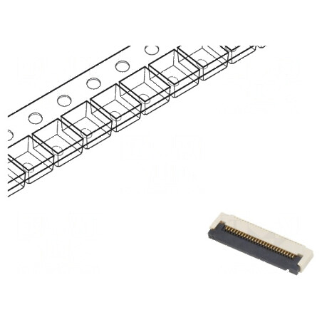 Conector FFC/FPC Orizontal PIN 26 ZIF SMT 50V 0,4A -25° până la 85°C | Electronic-mag.ro | Componente Electronice