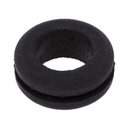 Manșon din cauciuc negru pentru montaj Ø 14mm, Ø orif: 11mm, rezistență la temperaturi între -30 și 90°C | Electronic-mag.ro | Componente Electronice