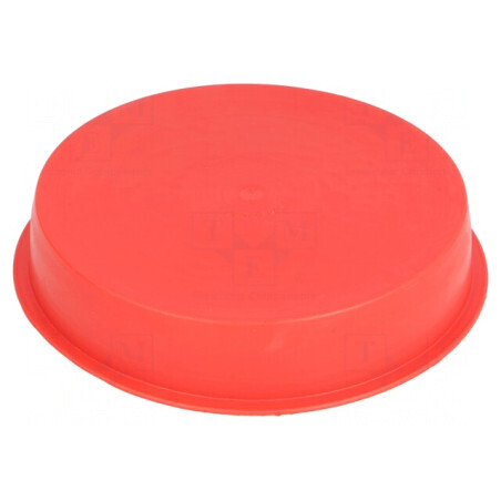 Obturator Corp Roșu cu Diametru Exterior de 128mm și Înălțime de 25mm din LDPE cu Sistem de Împingere | Electronic-mag.ro | Componente Electronice